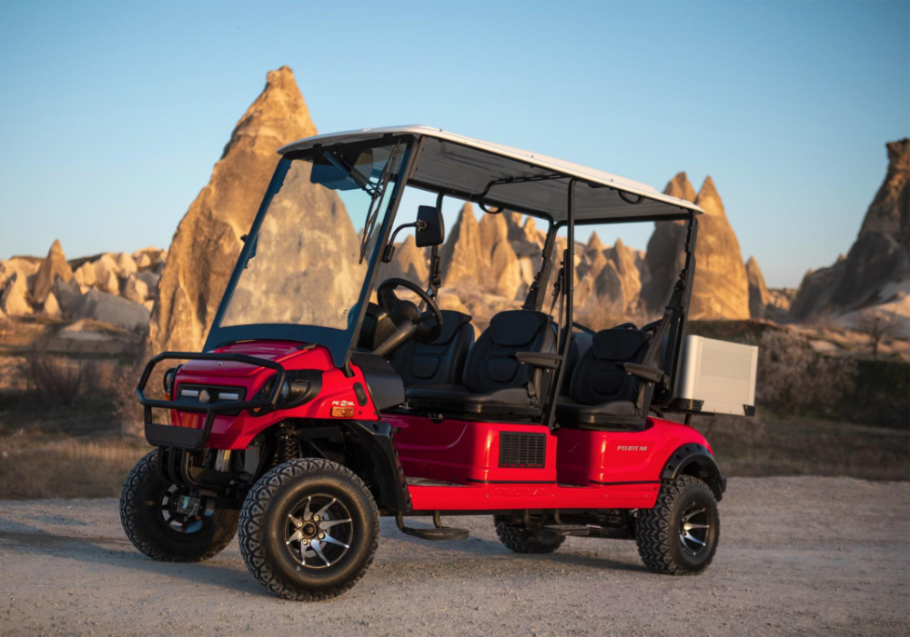 quadriciclo elettrico golf cart 4 posti più cassone posteriore